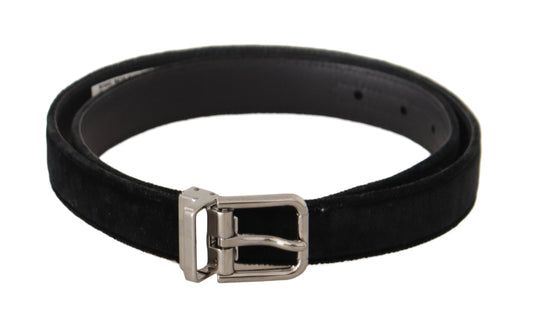 Dolce & Gabbana Elegant Black Velvet Designer Belt