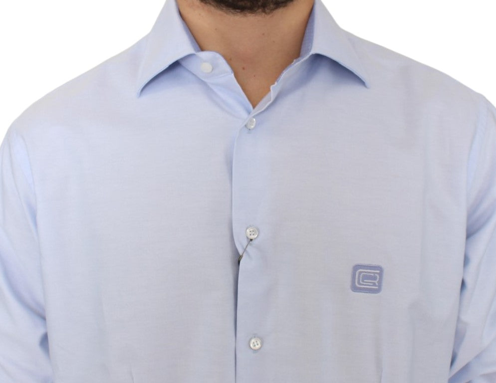 Cavalli Elegant Light Blue Italian Cotton Shirt