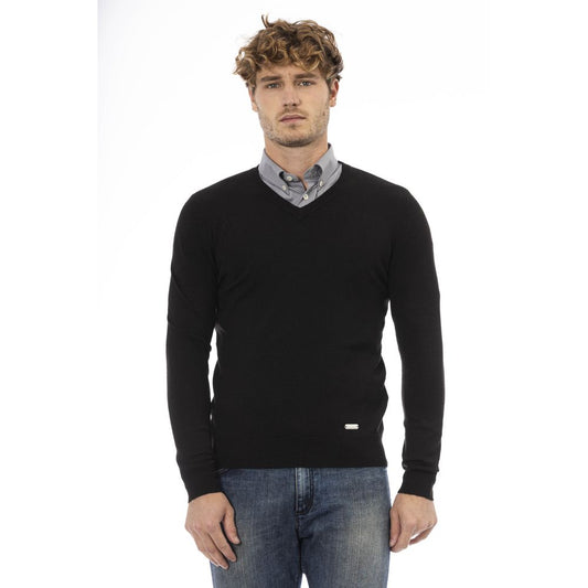 Baldinini Trend Black Wool Men Sweater