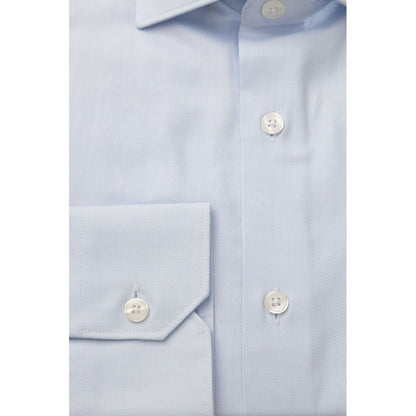 Bagutta Light Blue Cotton Mens Shirt