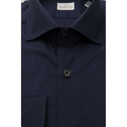 Bagutta Blue Cotton Men Shirt