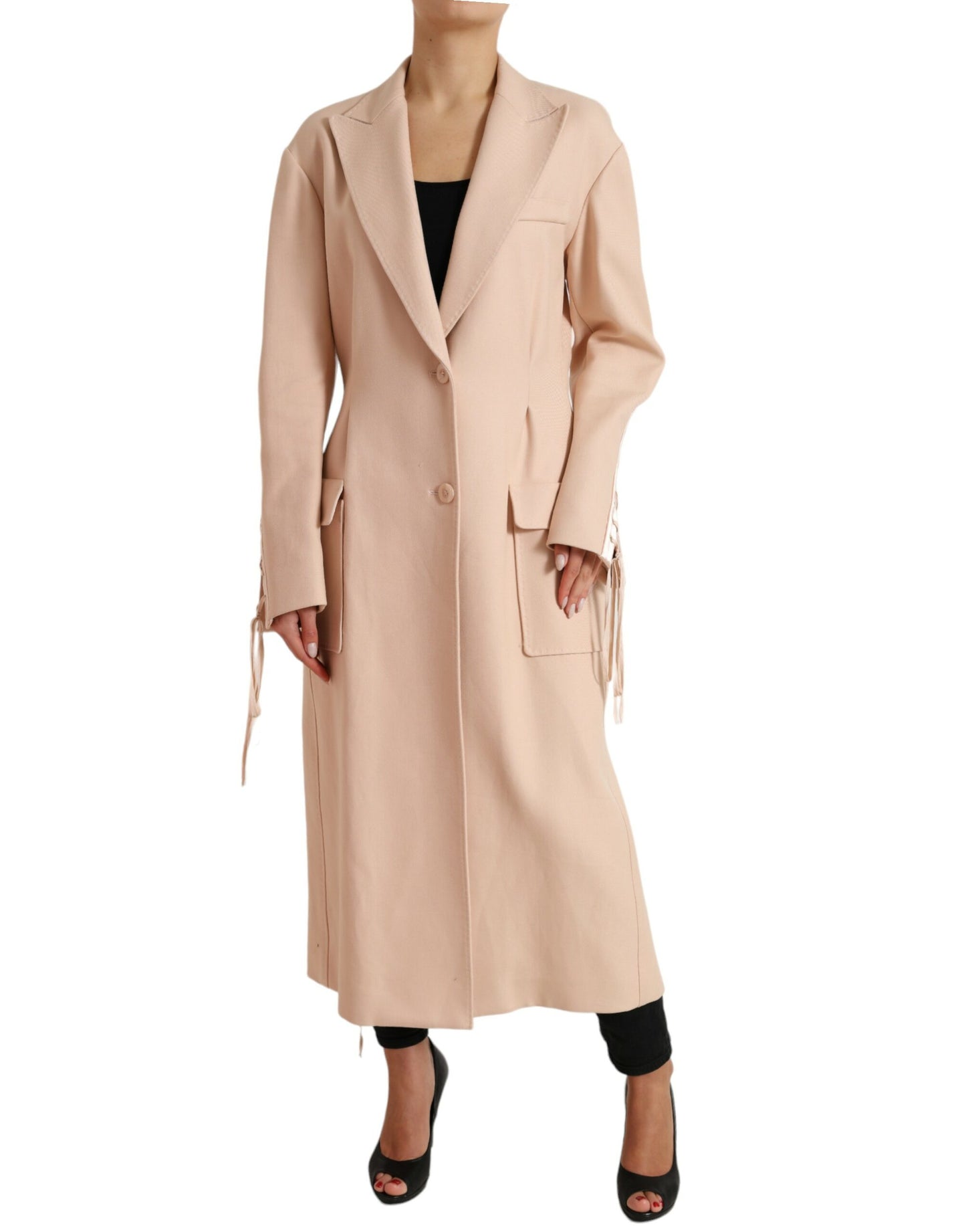 Dolce & Gabbana Elegant Beige Single-Breasted Trench Coat