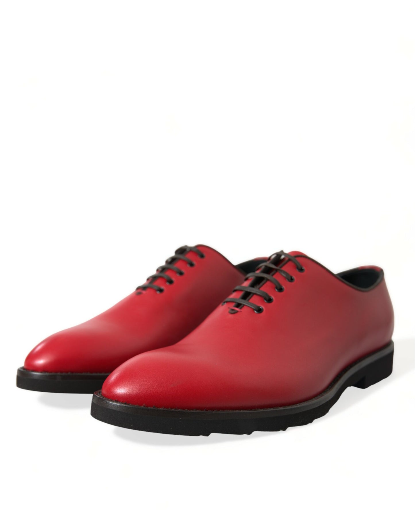 Dolce & Gabbana Elegant Red Leather Oxford Dress Shoes