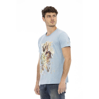 Trussardi Action Light Blue Cotton Men T-Shirt