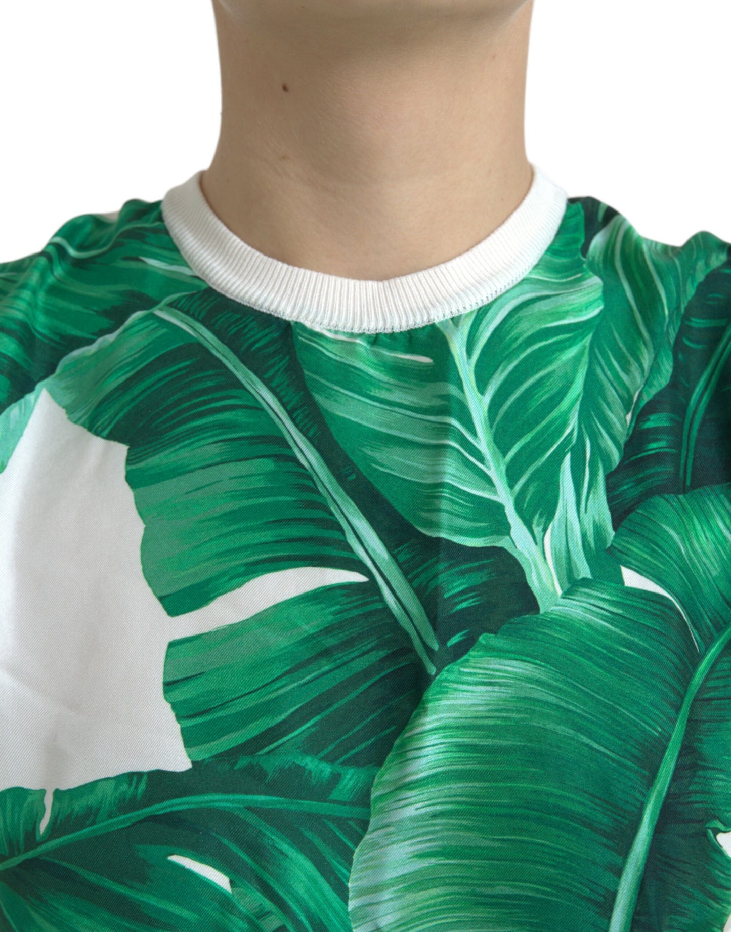 Dolce & Gabbana Silk Banana Leaf Print Tank Top