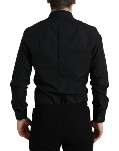 Dolce & Gabbana Sleek Black Slim Fit Italian Dress Shirt