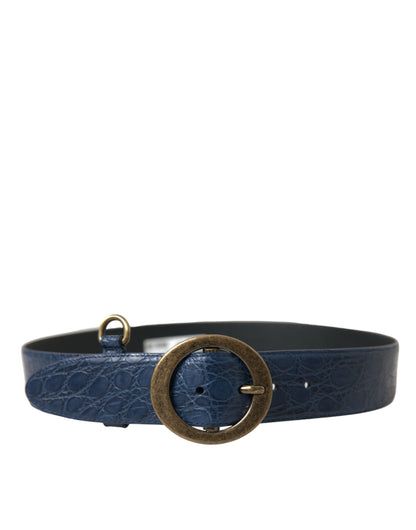 Dolce & Gabbana Elegant Italian Leather Belt with Metal Buckle