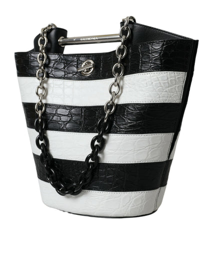 Balenciaga Chic Crocodile Leather Maxi Bucket Bag