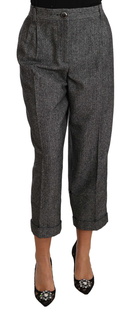 Dolce & Gabbana Elegant Gray Wool-Blend Trousers