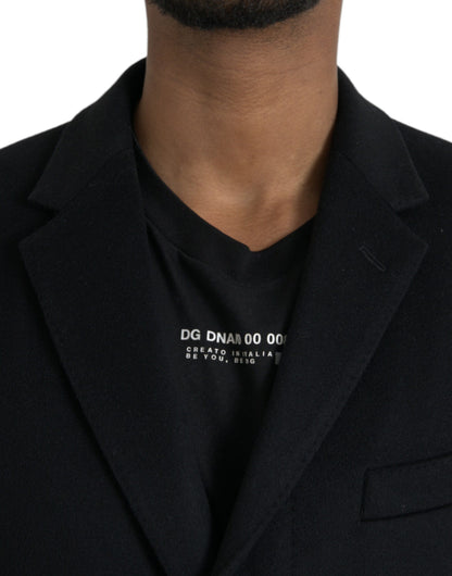 Dolce & Gabbana Black Single Breasted Trench Coat Jacket