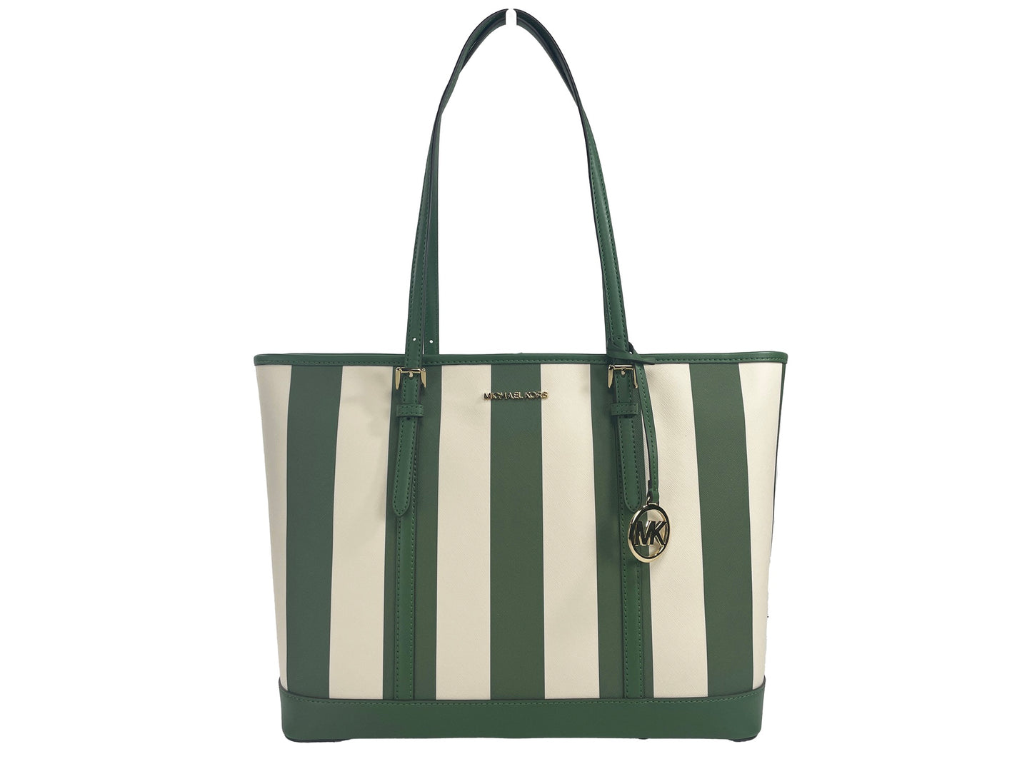 Michael Kors Jet Set Travel Large TZ Shoulder PVC Tote Bag Purse Fern Green