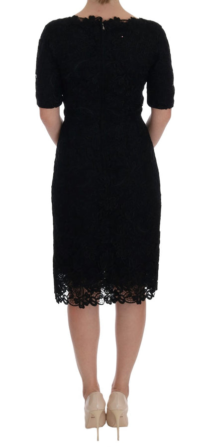 Dolce & Gabbana Elegant Black Knee-Length Sheath Dress