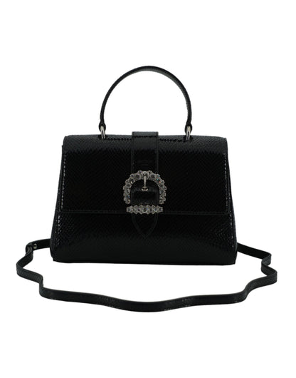 Jimmy Choo Black Leather Top Handle Shoulder Bag