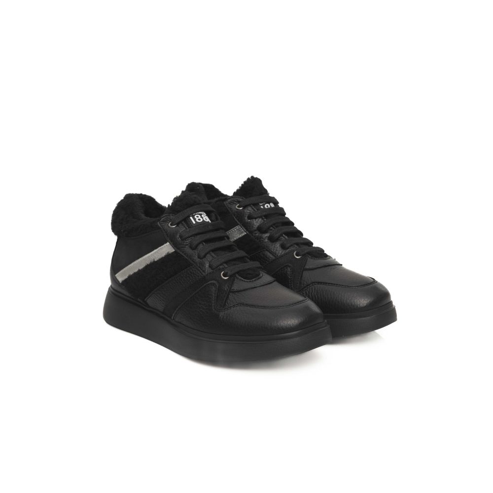 Cerruti 1881 Black Leather Women Sneaker