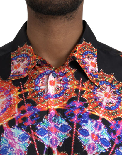 Dolce & Gabbana Multicolor Luminarie Silk Men Casual Shirt