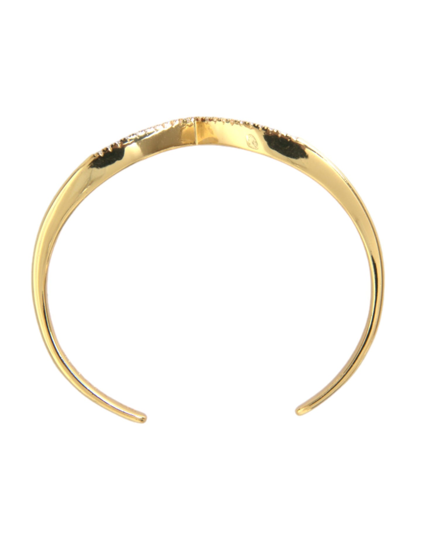 Nialaya Arched Wing Cuff Skyfall Gold CZ 925 Bracelet