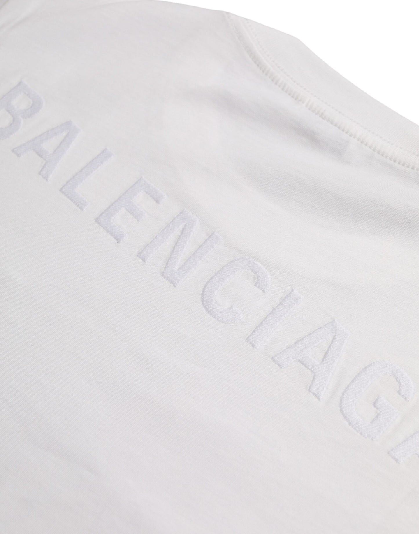 Balenciaga White Cotton Crew Neck Short Sleeves T-shirt