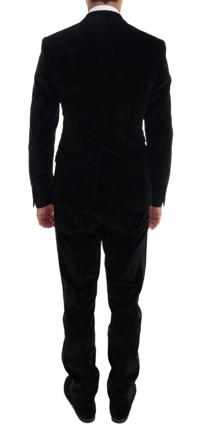 Dolce & Gabbana Elegant Black Slim Fit Three-Piece Suit