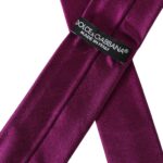 Dolce & Gabbana Purple Solid Satin Silk Adjustable Men Tie