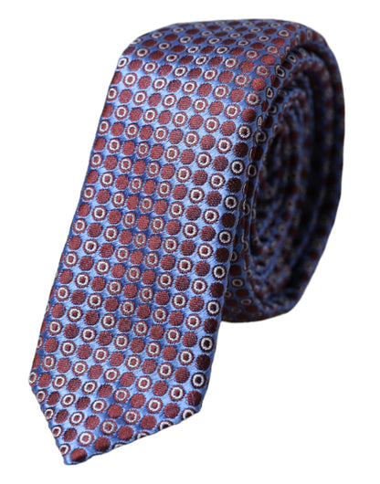 Dolce & Gabbana Blue Purple Patterned Silk Adjustable Men Tie