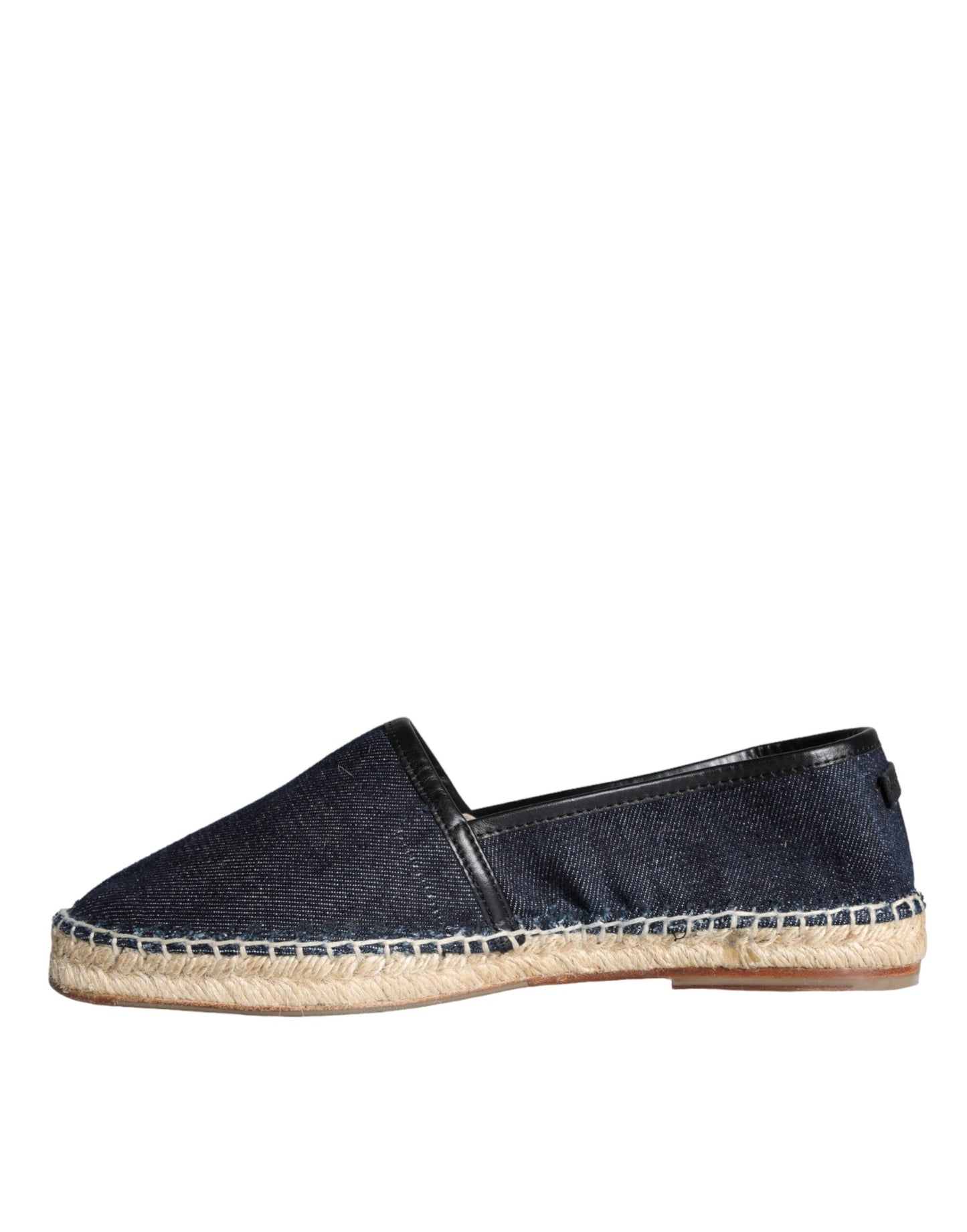 Dolce & Gabbana Blue Denim Cotton Leather Espadrilles Shoes