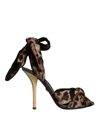 Dolce & Gabbana Brown Leopard Keira Heels Sandals Shoes