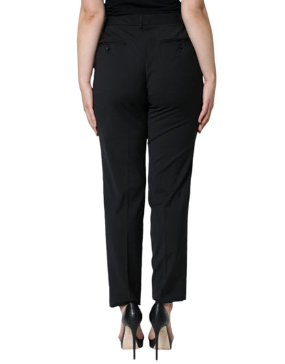 Dolce & Gabbana Black High Waist Tapered Women Pants