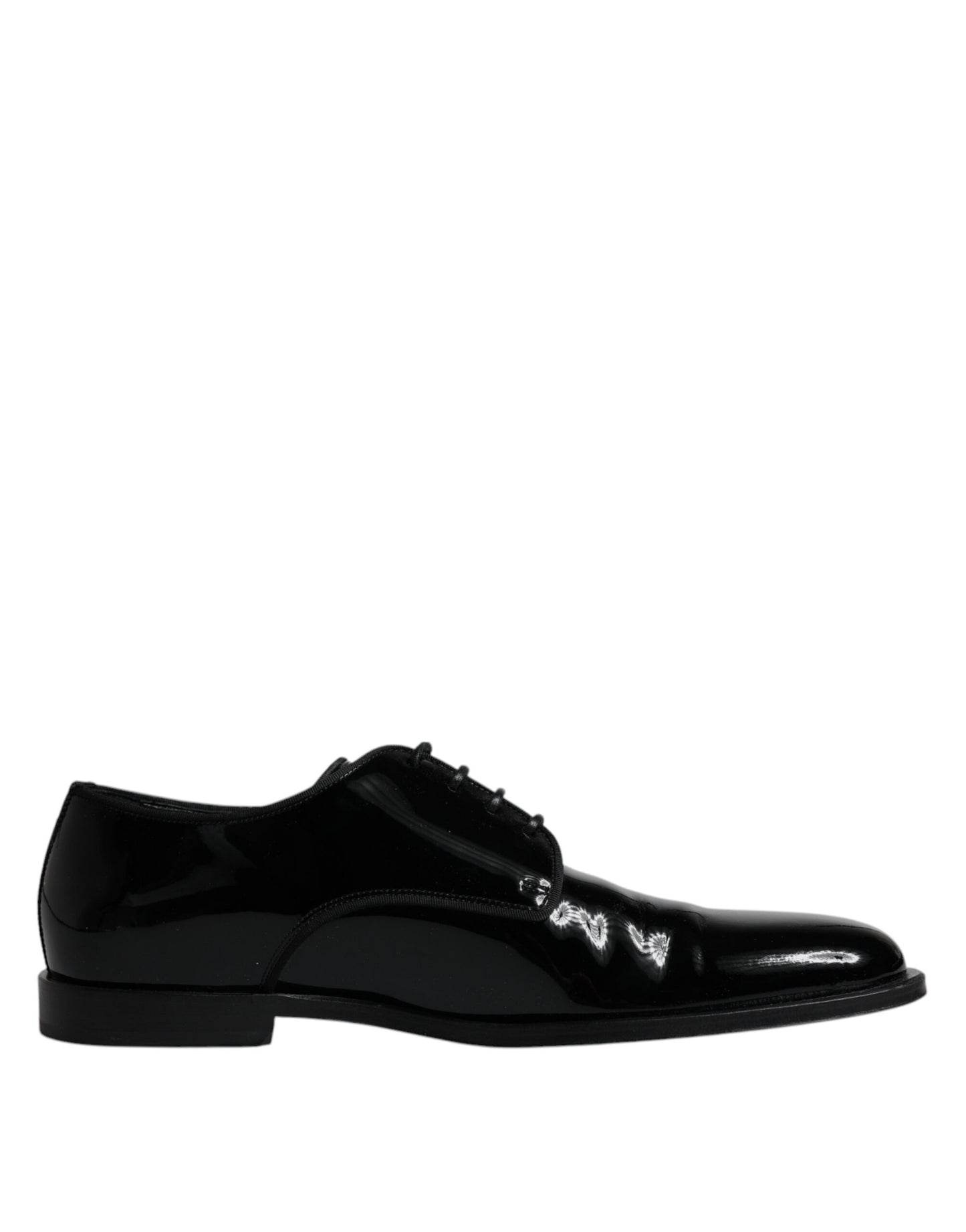 Dolce & Gabbana Black Leather Lace Up Men Derby Formal Shoes