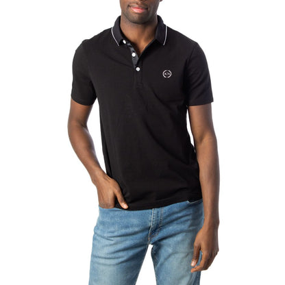 Armani Exchange Black Cotton Polo Shirt