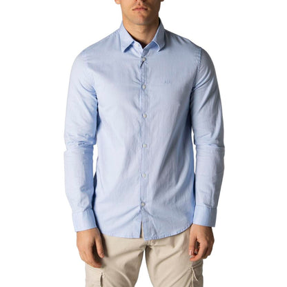 Armani Exchange Blue Cotton Shirt