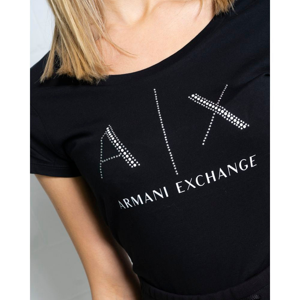 Armani Exchange Black Cotton Tops & T-Shirt