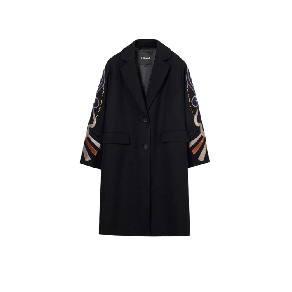 Desigual Black Polyester Jackets & Coat