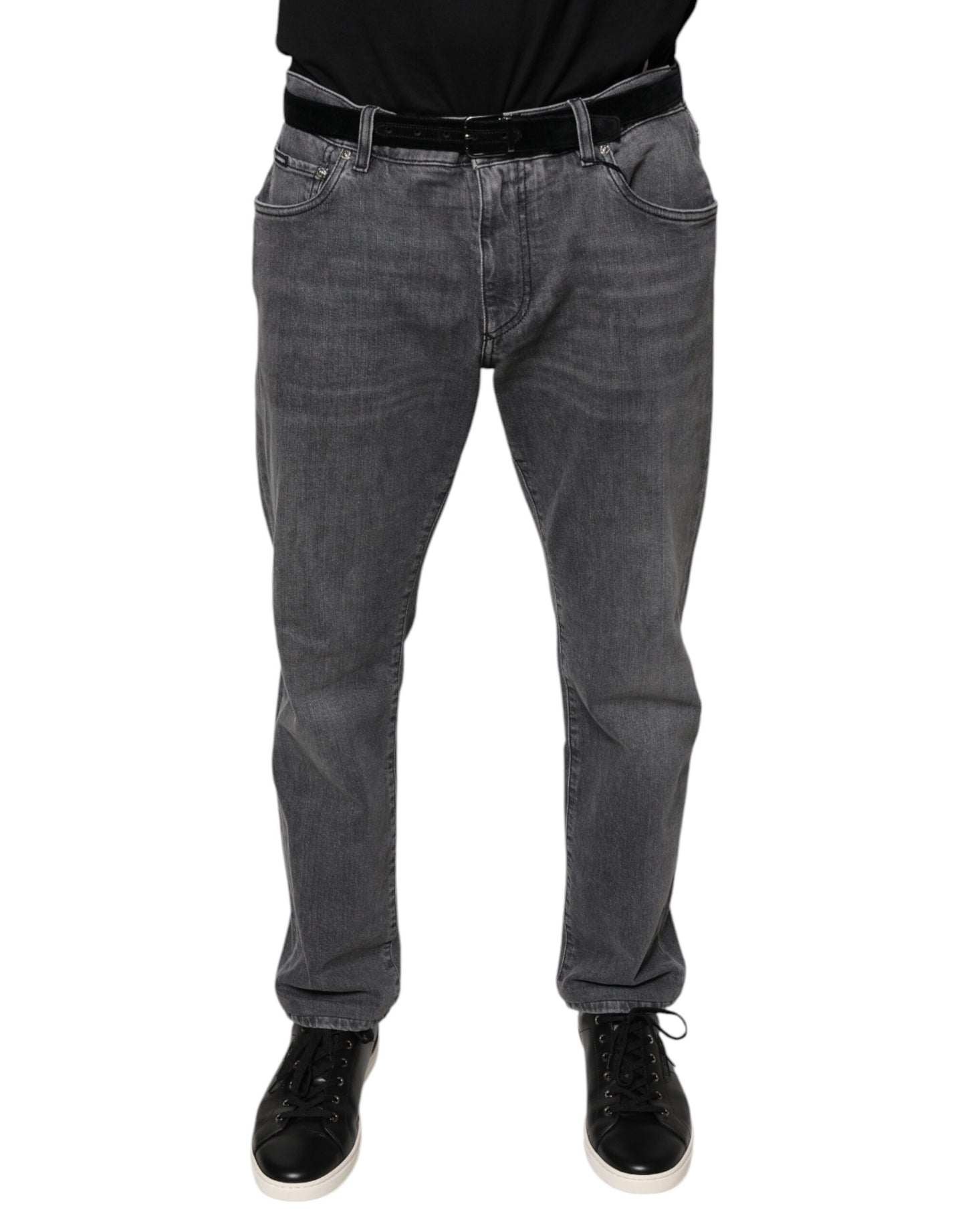 Dolce & Gabbana Dark Gray Cotton Stretch Skinny Denim Jeans