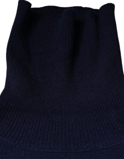 Dolce & Gabbana Blue Wool Knit Turtleneck Pullover Sweater