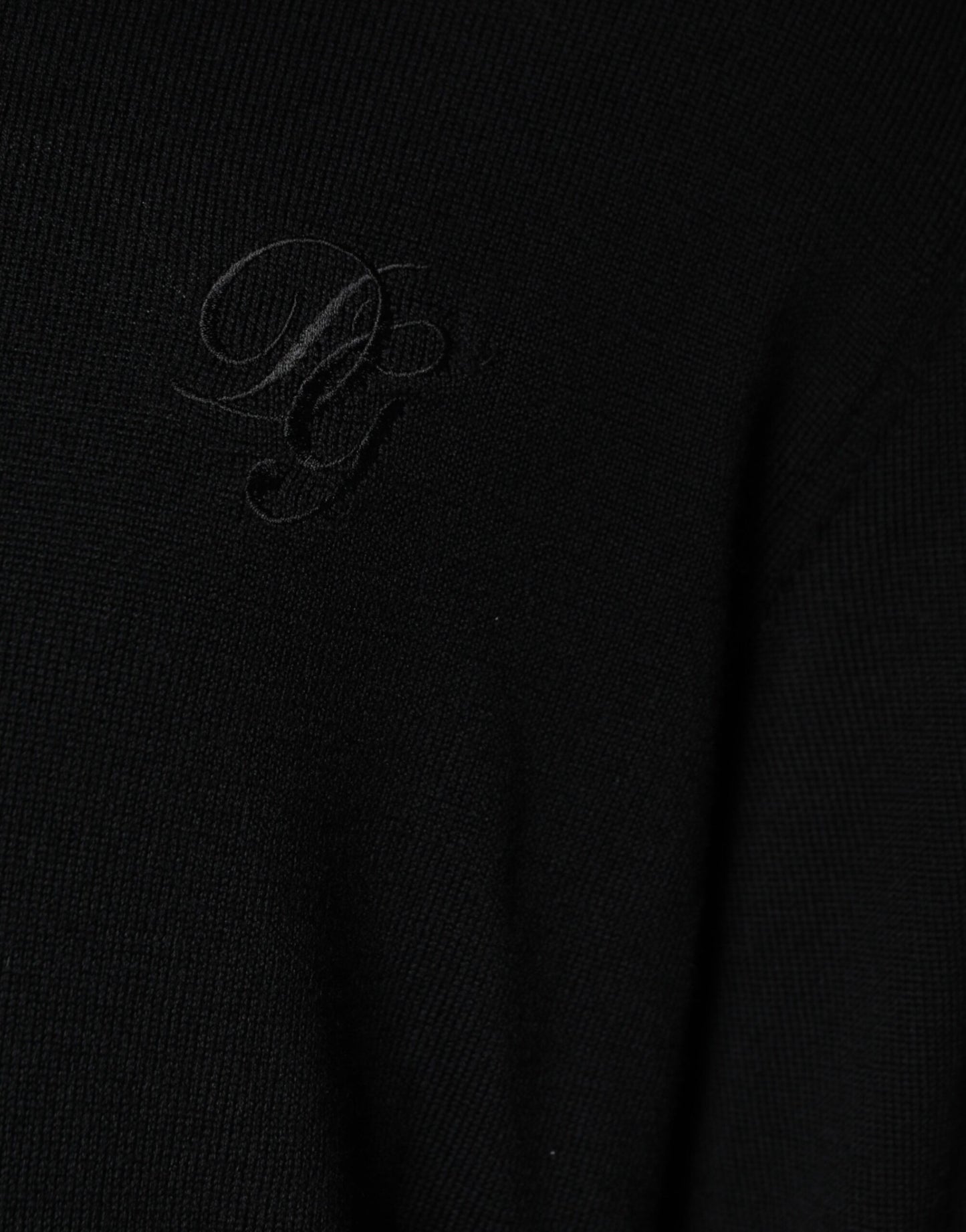 Dolce & Gabbana Black Wool Knit Crew Neck Pullover Sweater