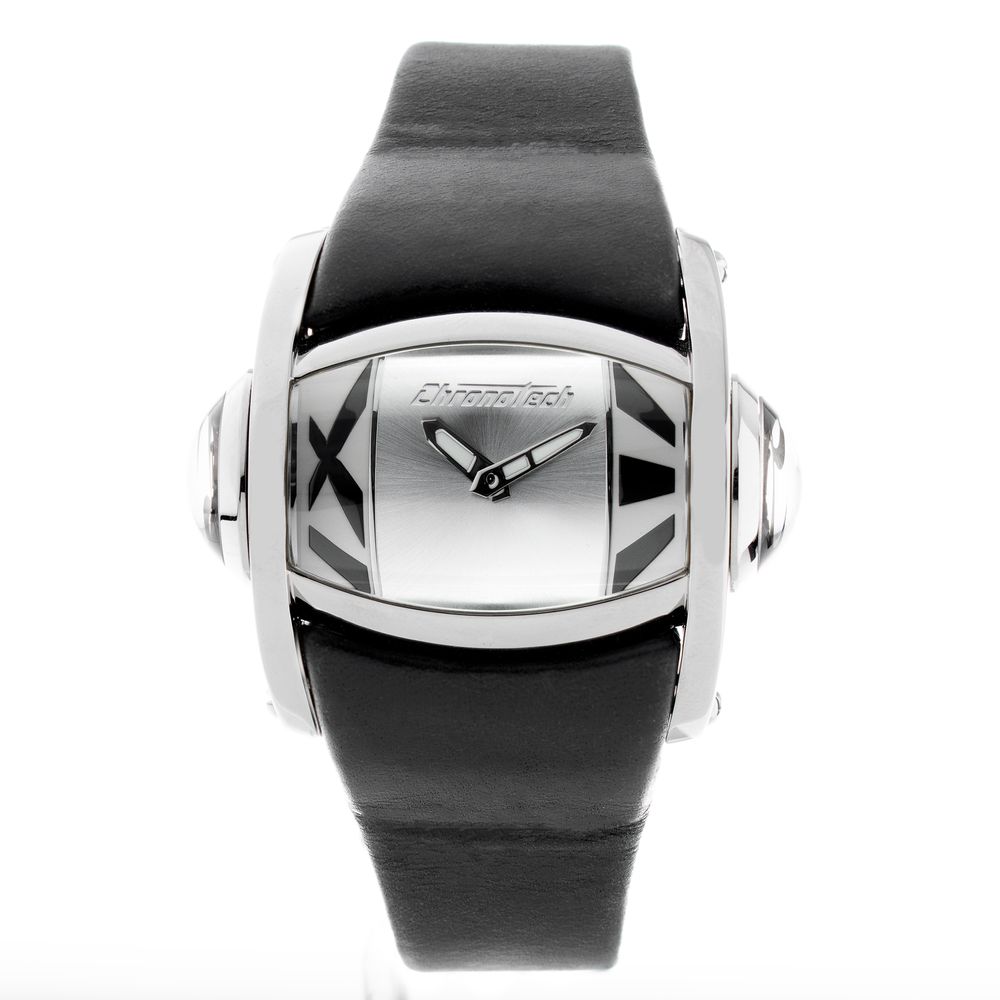 Chronotech Black Leather Watch