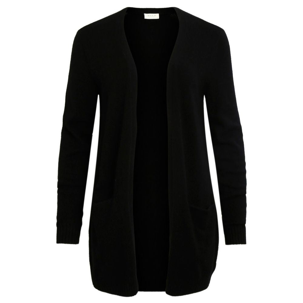 Vila Clothes Black Viscose Cardigan