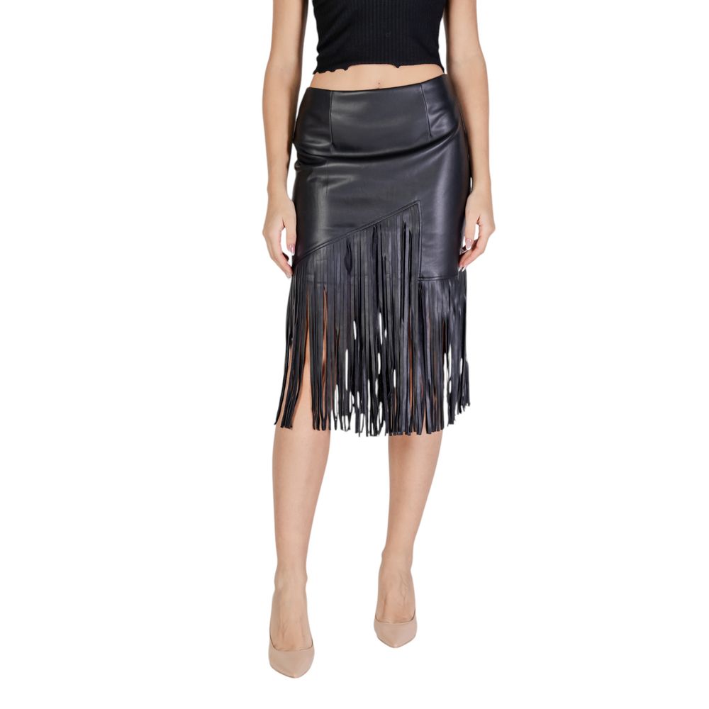 Vila Clothes Black Polyethylene Skirt