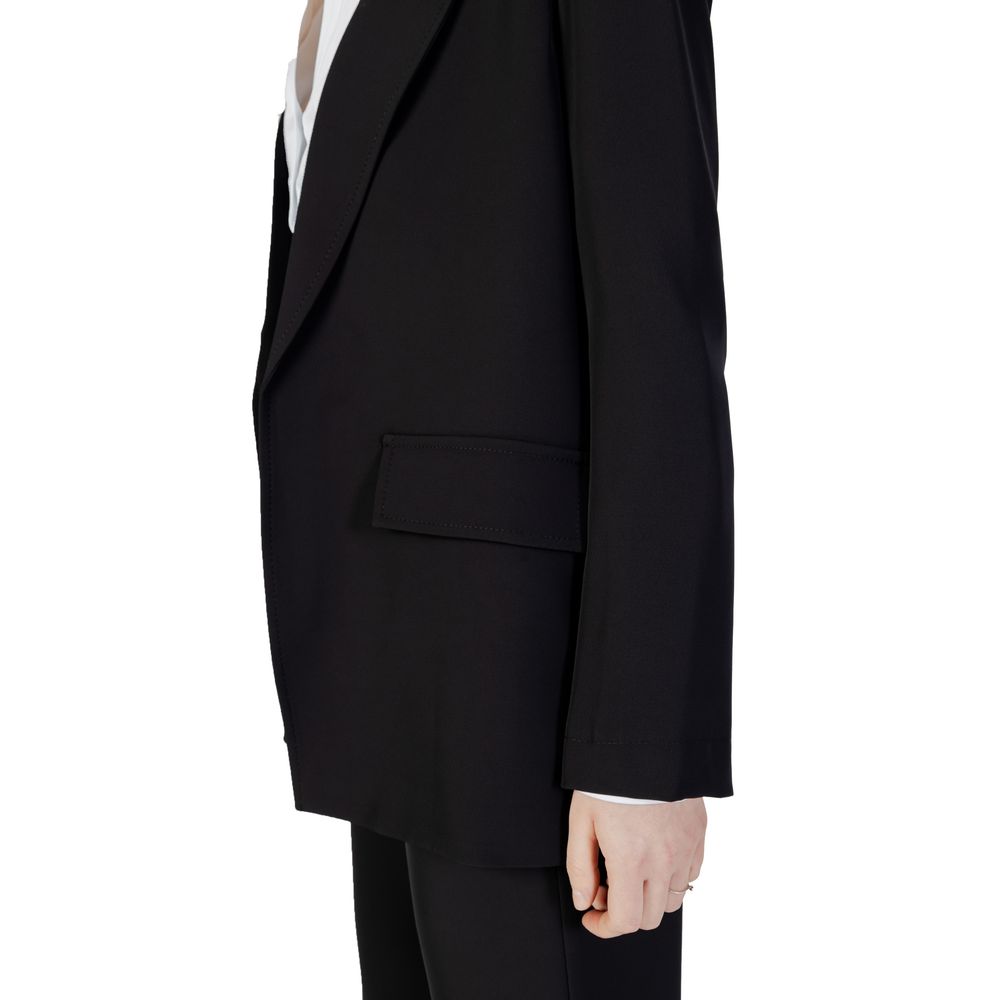 Sandro Ferrone Black Polyester Suits & Blazer