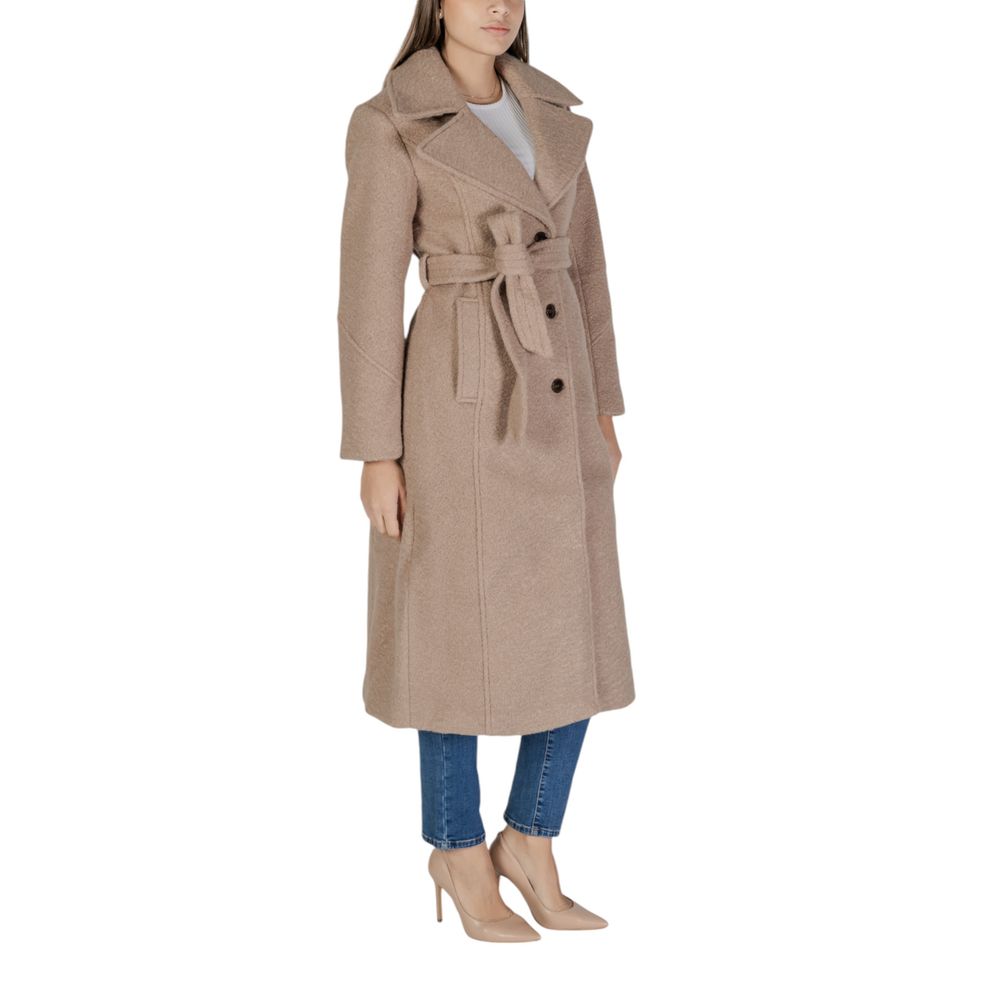 Vila Clothes Beige Polyester Jackets & Coat