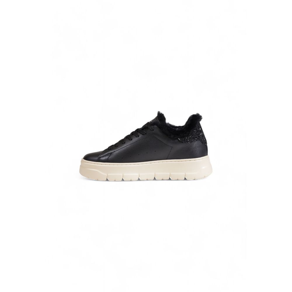 Crime London Black Leather Sneaker