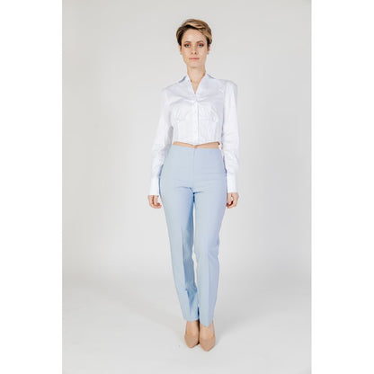 Sandro Ferrone Blue Polyester Jeans & Pant