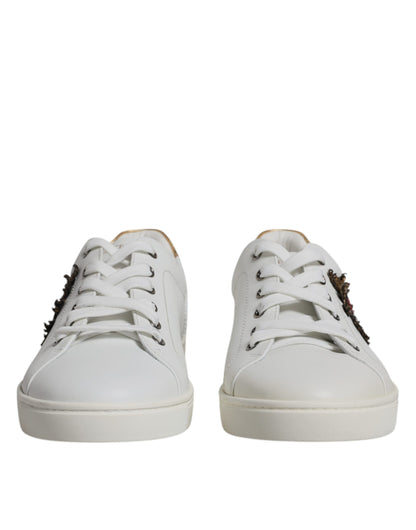 Dolce & Gabbana White London Heart Low Top Sneakers Shoes