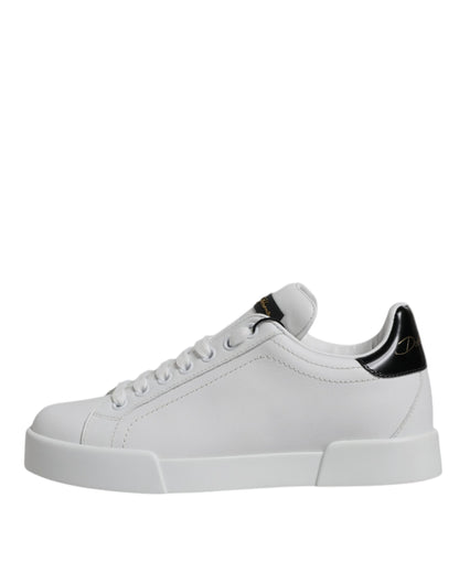 Dolce & Gabbana White Leather Classic Low Top Sneakers Shoes