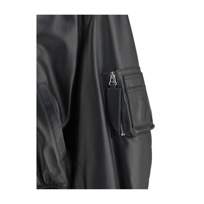 The Attico Leather Anja Bomber Jacket