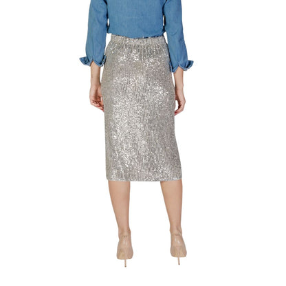 Morgan De Toi Silver Polyester Skirt