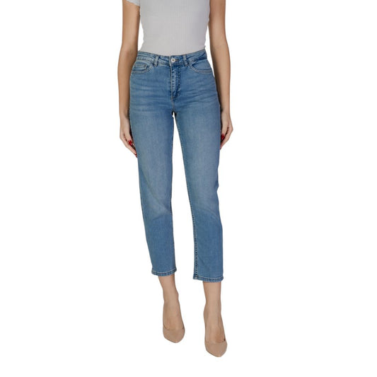 ICHI Light Blue Cotton Jeans & Pant