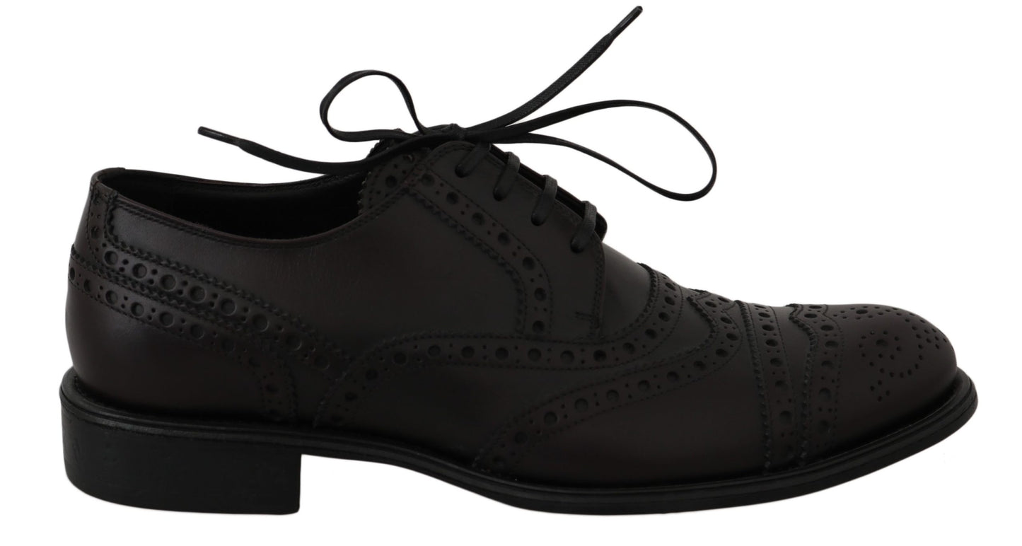 Dolce & Gabbana Elegant Bordeaux Wingtip Derby Dress Shoes