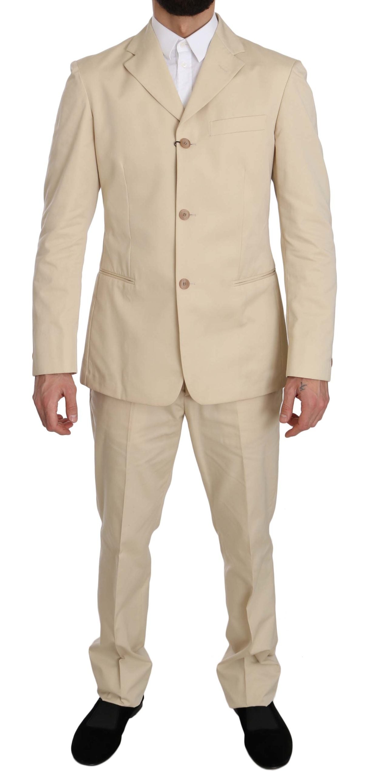 Romeo Gigli Beige Two-Piece Suit with Classic Elegance